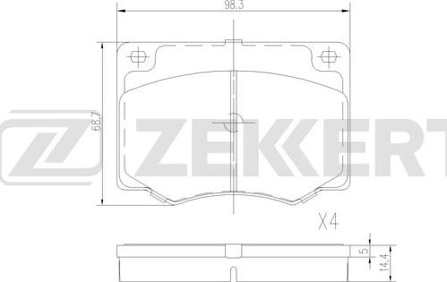 Zekkert BS-3043 - Гальмівні колодки, дискові гальма autozip.com.ua