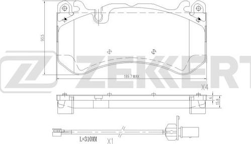 Zekkert BS-3042 - Гальмівні колодки, дискові гальма autozip.com.ua