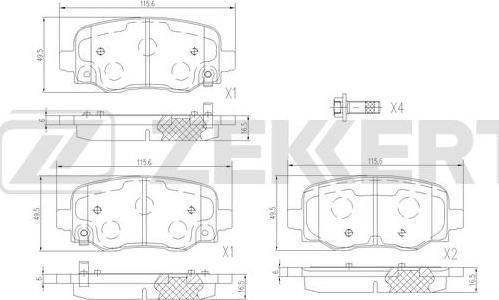 Zekkert BS-3058 - Гальмівні колодки, дискові гальма autozip.com.ua