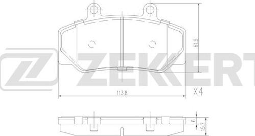 Zekkert BS-3004 - Гальмівні колодки, дискові гальма autozip.com.ua