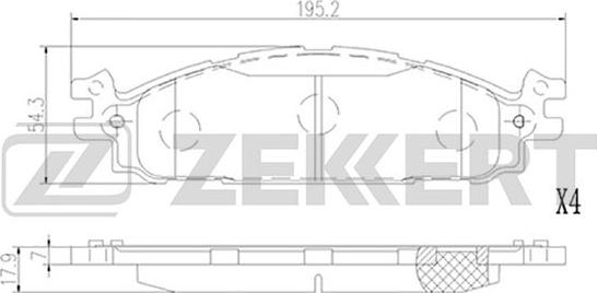 Zekkert BS-3012 - Гальмівні колодки, дискові гальма autozip.com.ua