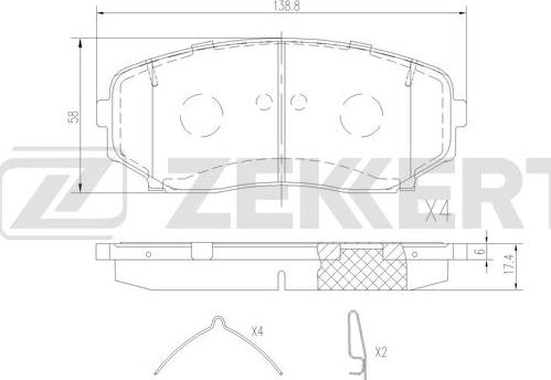 Zekkert BS-3070 - Гальмівні колодки, дискові гальма autozip.com.ua