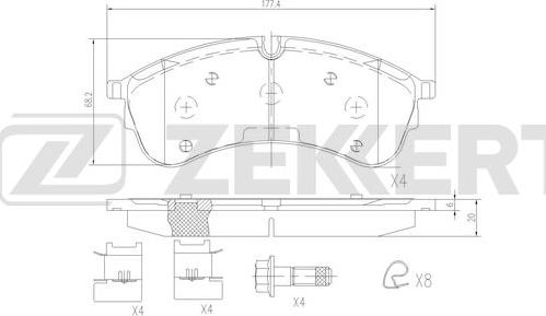 Zekkert BS-3072 - Гальмівні колодки, дискові гальма autozip.com.ua