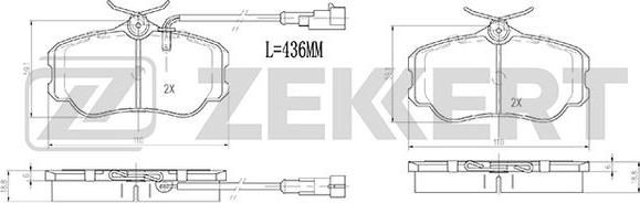 Zekkert BS-2998 - Гальмівні колодки, дискові гальма autozip.com.ua