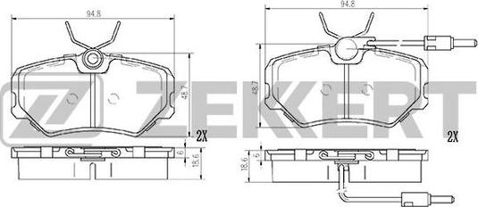 Zekkert BS-2993 - Гальмівні колодки, дискові гальма autozip.com.ua