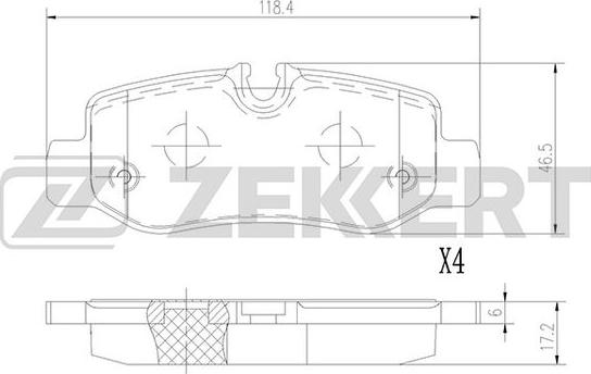 Zekkert BS-2956 - Гальмівні колодки, дискові гальма autozip.com.ua