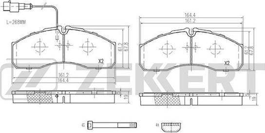 Zekkert BS-2966 - Гальмівні колодки, дискові гальма autozip.com.ua