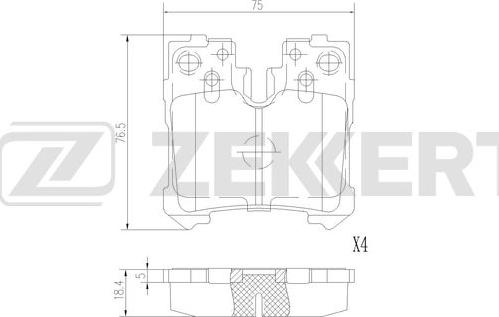 Zekkert BS-2968 - Гальмівні колодки, дискові гальма autozip.com.ua