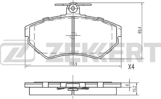 Zekkert BS-2907 - Гальмівні колодки, дискові гальма autozip.com.ua