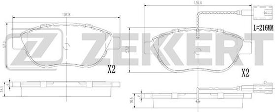 Zekkert BS-2919 - Гальмівні колодки, дискові гальма autozip.com.ua
