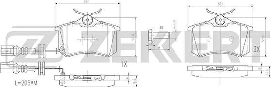 Zekkert BS-2917 - Гальмівні колодки, дискові гальма autozip.com.ua