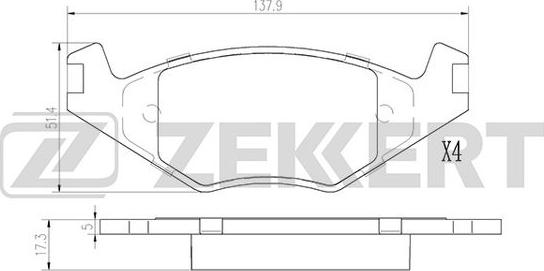 Zekkert BS-2986 - Гальмівні колодки, дискові гальма autozip.com.ua