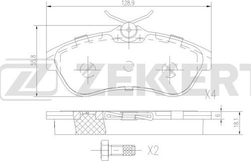 Zekkert BS-2921 - Гальмівні колодки, дискові гальма autozip.com.ua