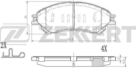 Zekkert BS-2974 - Гальмівні колодки, дискові гальма autozip.com.ua