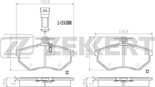 Zekkert BS-2978 - Гальмівні колодки, дискові гальма autozip.com.ua