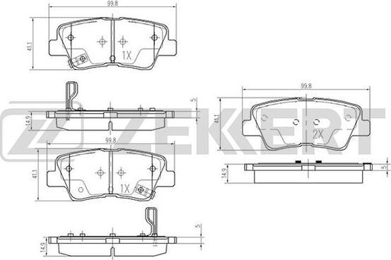 Zekkert BS-2444 - Гальмівні колодки, дискові гальма autozip.com.ua