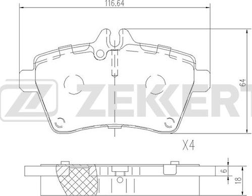 Zekkert BS-2469 - Гальмівні колодки, дискові гальма autozip.com.ua