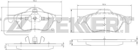 Zekkert BS-2488 - Гальмівні колодки, дискові гальма autozip.com.ua