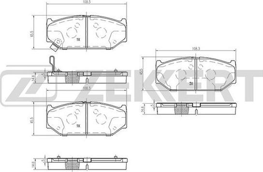 Zekkert BS-2434 - Гальмівні колодки, дискові гальма autozip.com.ua