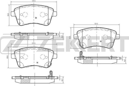 Zekkert BS-2437 - Гальмівні колодки, дискові гальма autozip.com.ua