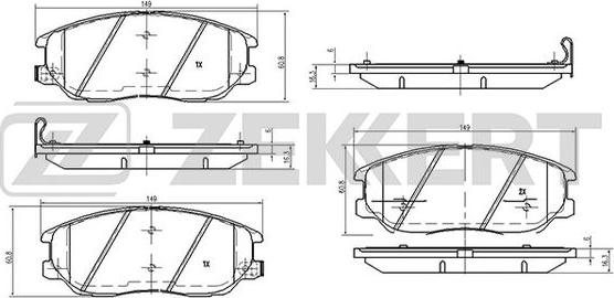 Zekkert BS-2422 - Гальмівні колодки, дискові гальма autozip.com.ua