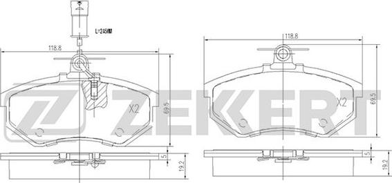 Zekkert BS-2541 - Гальмівні колодки, дискові гальма autozip.com.ua