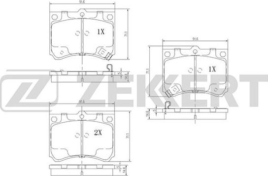 Zekkert BS-2519 - Гальмівні колодки, дискові гальма autozip.com.ua