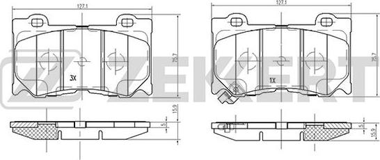 Zekkert BS-2517 - Гальмівні колодки, дискові гальма autozip.com.ua