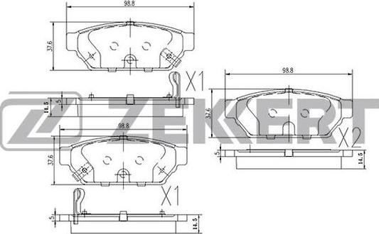 Zekkert BS-2535 - Гальмівні колодки, дискові гальма autozip.com.ua