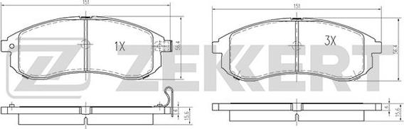 Zekkert BS-2536 - Гальмівні колодки, дискові гальма autozip.com.ua