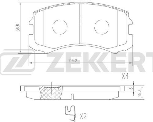 Zekkert BS-2538 - Гальмівні колодки, дискові гальма autozip.com.ua