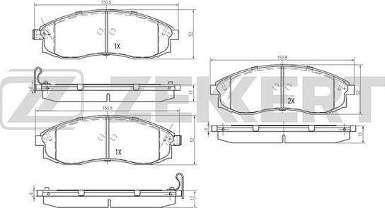 Zekkert BS-2537 - Гальмівні колодки, дискові гальма autozip.com.ua