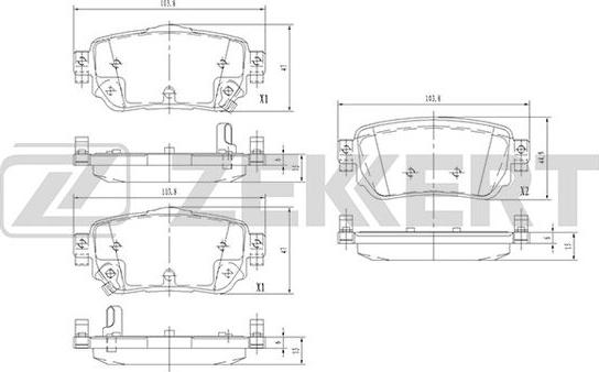 Zekkert BS-2524 - Гальмівні колодки, дискові гальма autozip.com.ua