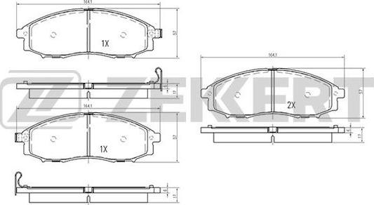 Zekkert BS-2522 - Гальмівні колодки, дискові гальма autozip.com.ua