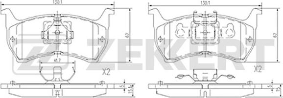 Zekkert BS-2527 - Гальмівні колодки, дискові гальма autozip.com.ua
