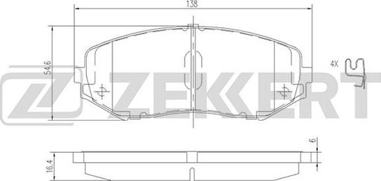 Zekkert BS-2620 - Гальмівні колодки, дискові гальма autozip.com.ua