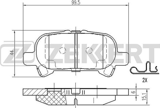 Zekkert BS-2094 - Гальмівні колодки, дискові гальма autozip.com.ua