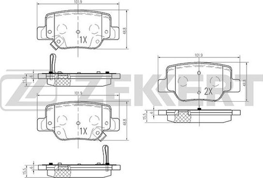 Zekkert BS-2095 - Гальмівні колодки, дискові гальма autozip.com.ua