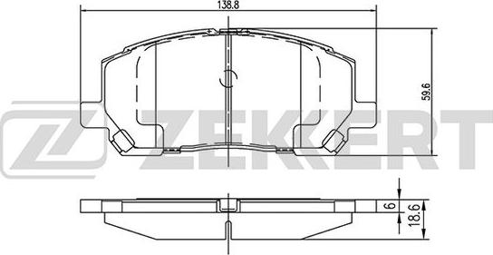 Zekkert BS-2091 - Гальмівні колодки, дискові гальма autozip.com.ua