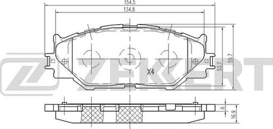 Zekkert BS-2092 - Гальмівні колодки, дискові гальма autozip.com.ua