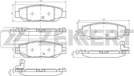 Zekkert BS-2097 - Гальмівні колодки, дискові гальма autozip.com.ua