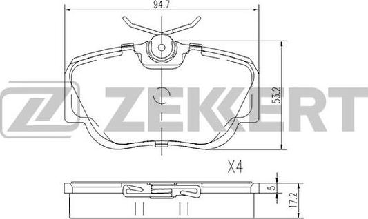 Zekkert BS-2069 - Гальмівні колодки, дискові гальма autozip.com.ua