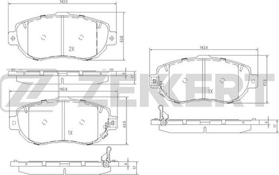 Zekkert BS-2086 - Гальмівні колодки, дискові гальма autozip.com.ua