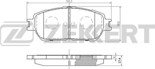 Zekkert BS-2081 - Гальмівні колодки, дискові гальма autozip.com.ua