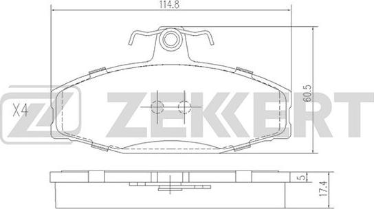 Zekkert BS-2072 - Гальмівні колодки, дискові гальма autozip.com.ua