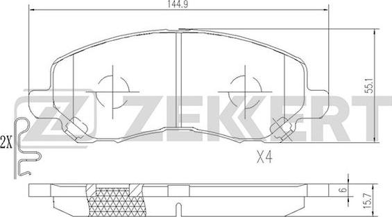 Zekkert BS-2198 - Гальмівні колодки, дискові гальма autozip.com.ua