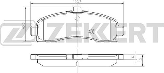 Zekkert BS-2154 - Гальмівні колодки, дискові гальма autozip.com.ua