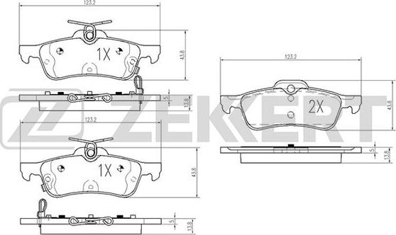 Zekkert BS-2161 - Гальмівні колодки, дискові гальма autozip.com.ua