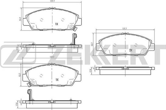 Zekkert BS-2168 - Гальмівні колодки, дискові гальма autozip.com.ua