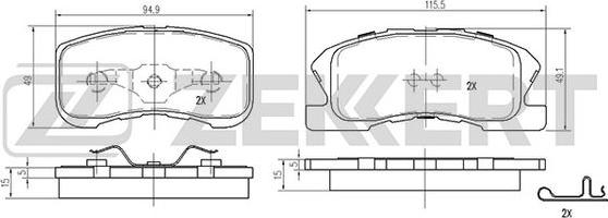 Zekkert BS-2103 - Гальмівні колодки, дискові гальма autozip.com.ua